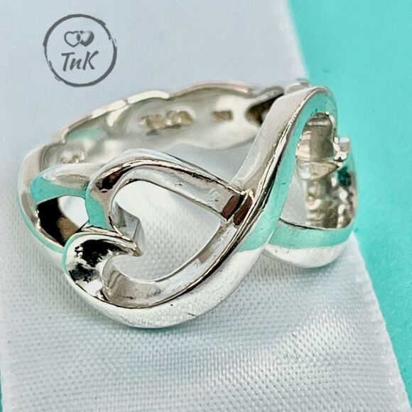 Tiffany & Co. Jewelry - Tiffany & Co. Double Loving Heart Ring Paloma Picasso -529 Silver - Sz 6